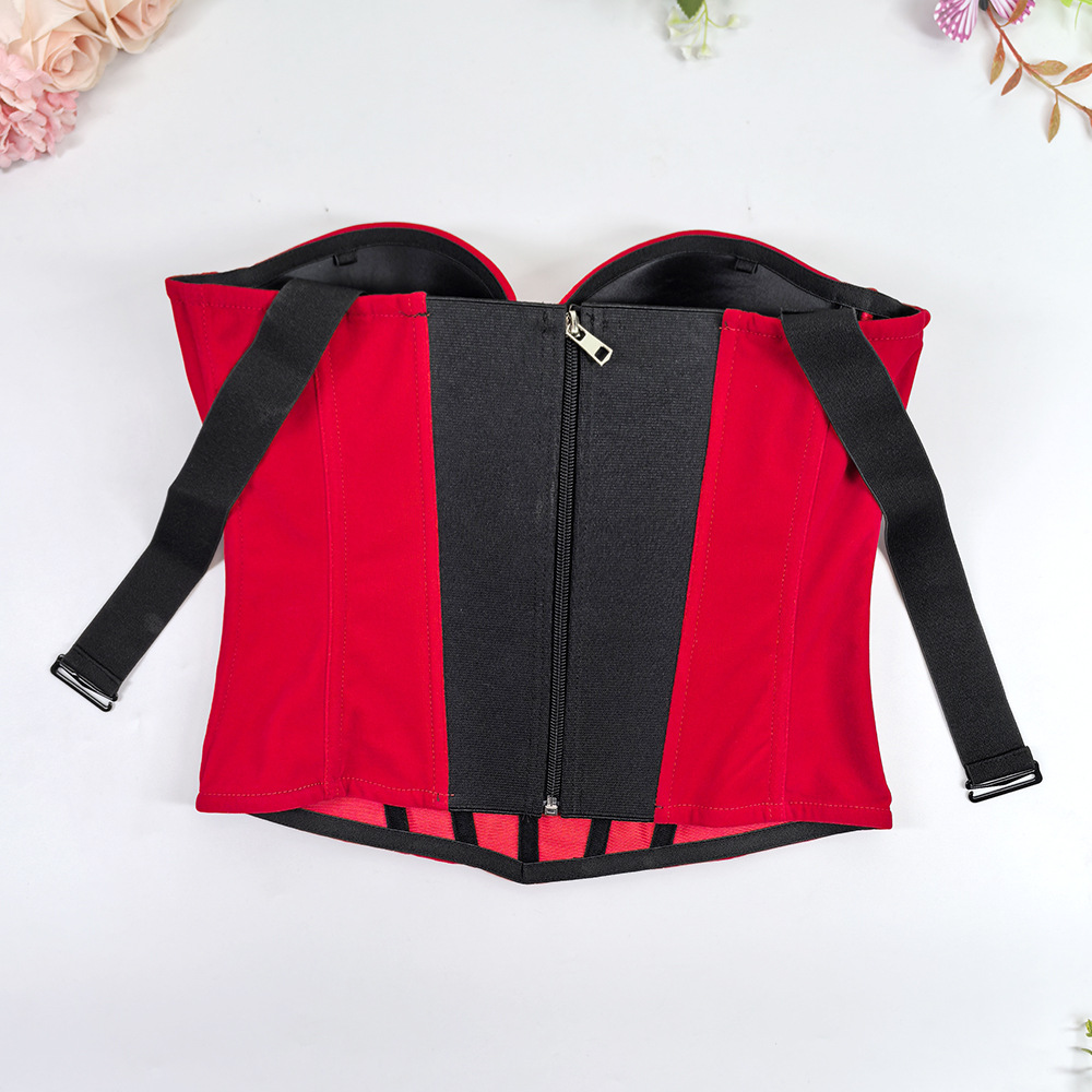 Womens Velvet Bustier Corset Top Body Shaper for Slimming Night Party Wear